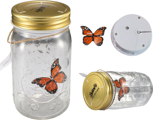 Fangfang LED Lamp Romantic Glass Animated Butterfly Jar Gift Decoratio
