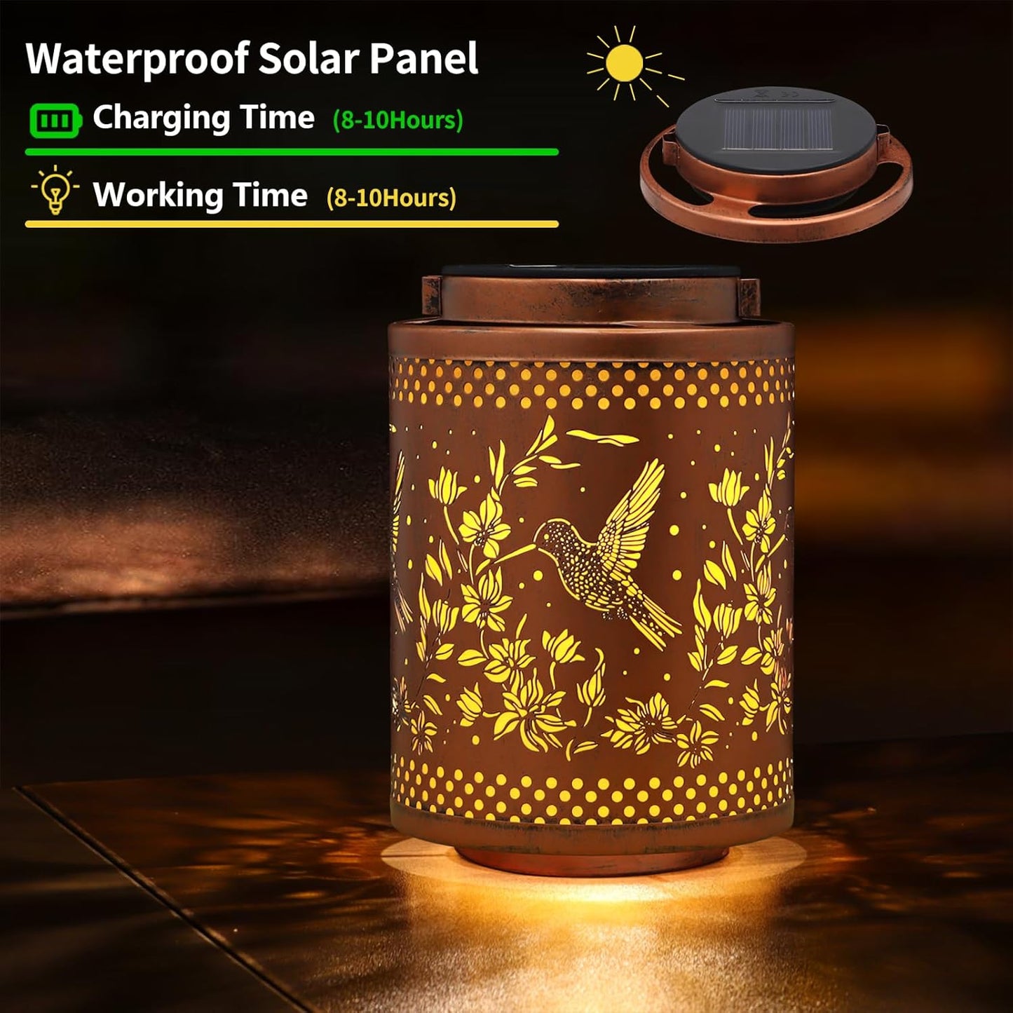 Hummingbird Solar Lanterns Garden Decor Birthday Gifts for Women Mon G