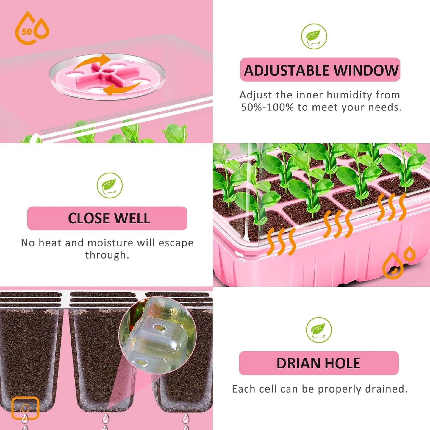 YAUNGEL Seed Starting Trays, 10 Pack 120 Cells Thicken Seed Starter Tr