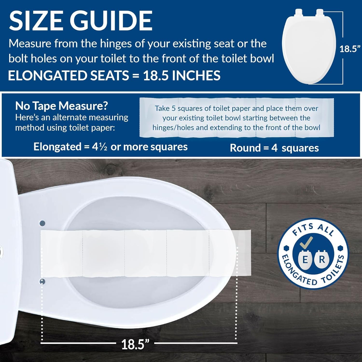 Mayfair Linden Slow Close Toilet Seat, Non Slip Heavy Duty Wood, Easy 