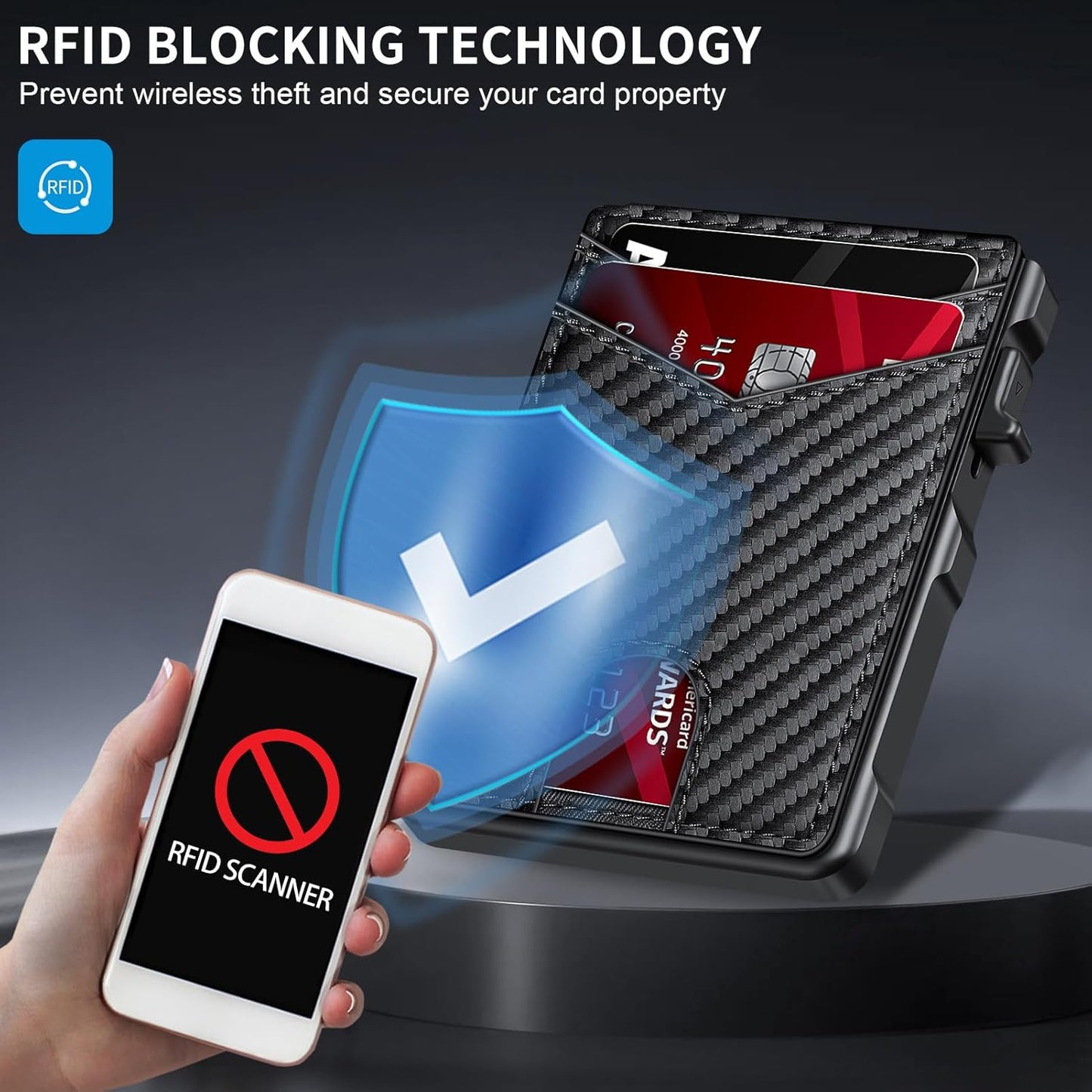 Airtag Wallet for Men, Mens Smart Wallet for Air Tag RFID Blocking, Mi