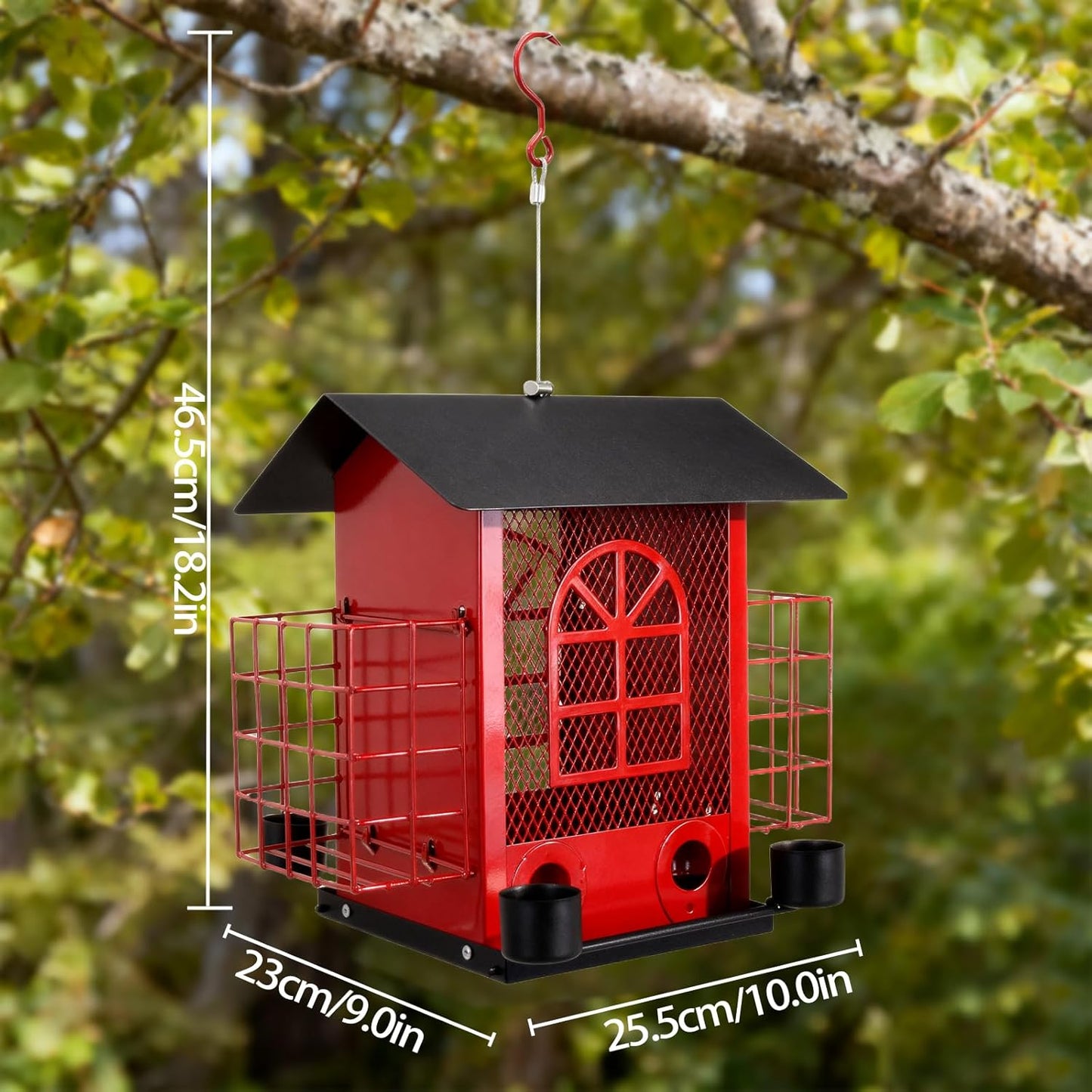 Outdoor Metal Hanging Bird Feeder Large Capacity Premium Wild Bird Fee