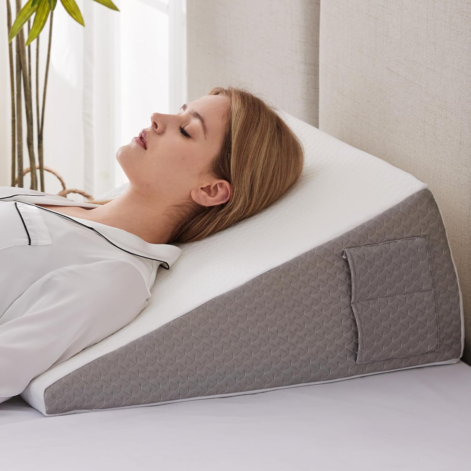 Wedge Pillow for Acid Reflux, Bed Wedge Pillow for Headboard 10", Pill