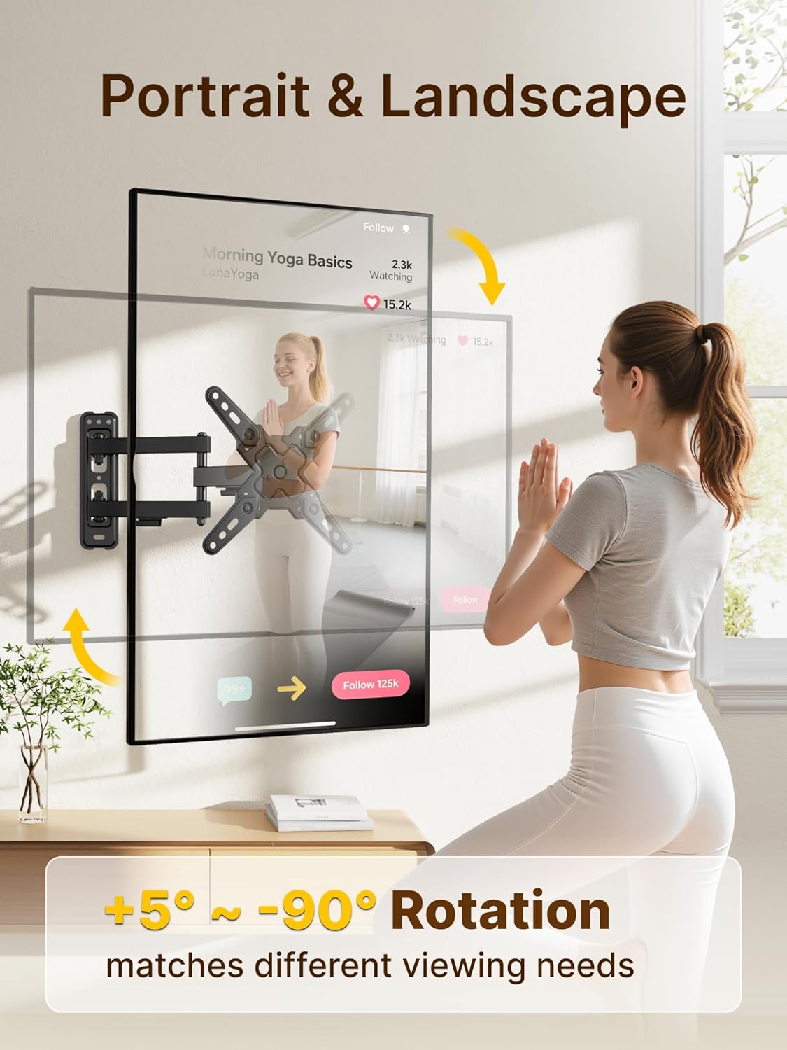 monTEK Full Motion TV Wall Mount Bracket for Most 13-43 Inch LED LCD Flat Screen TVs & Monitors, Swivel Tilt Extension Rotation with Articulating Arms, TV Mount Max VESA 200x200mm, up to 44lbs