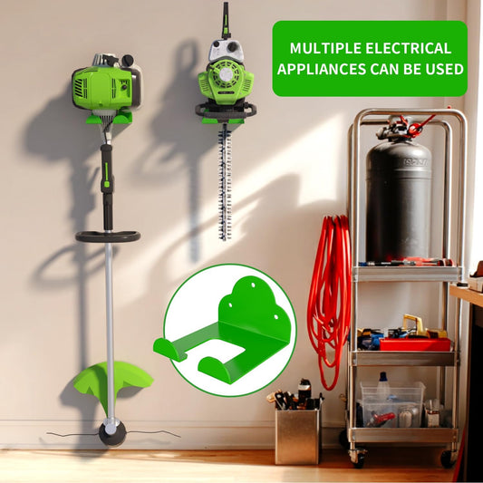 Garage Organizer Trimmer Rack, 6.2" Hook Garden Power Tool Hanger for Grass Trimmer, Hedge Trimmer, Leaf Blower, Garage Organizer Tool Holder for Garage Storage Shed Organization, Green