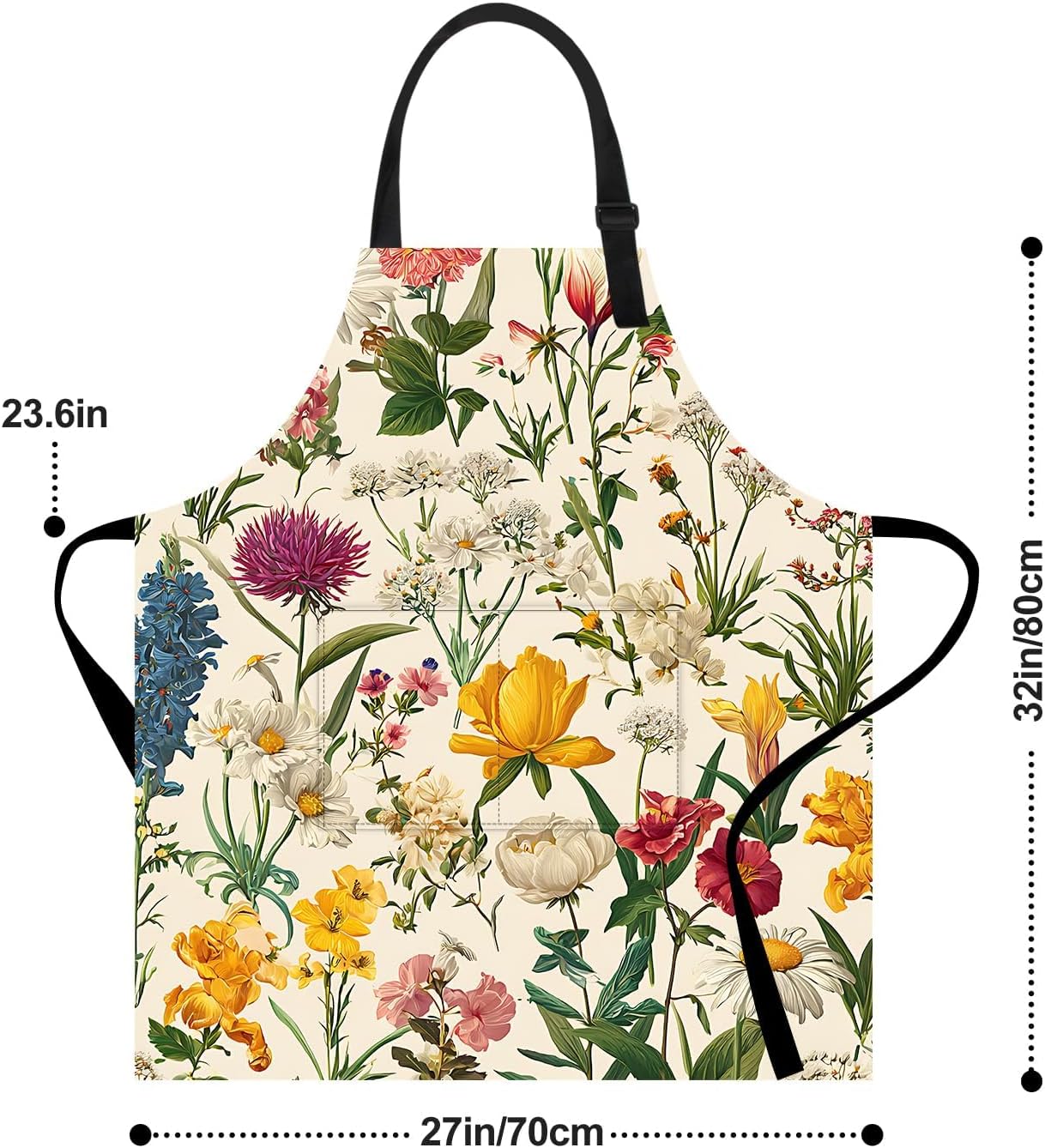 Apron Home Kitchen Cooking Baking Gardening for Women Men with Pockets