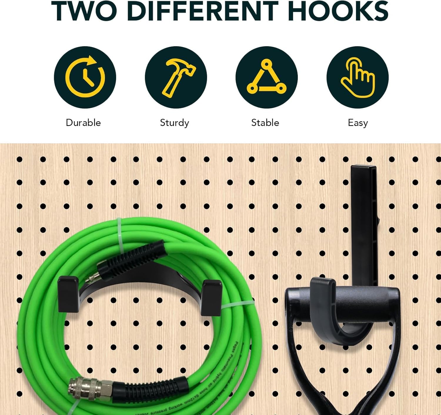 4-Pack Storage Shed Hook Heavy Duty Garden Tool Hangers, J U Shape Sto