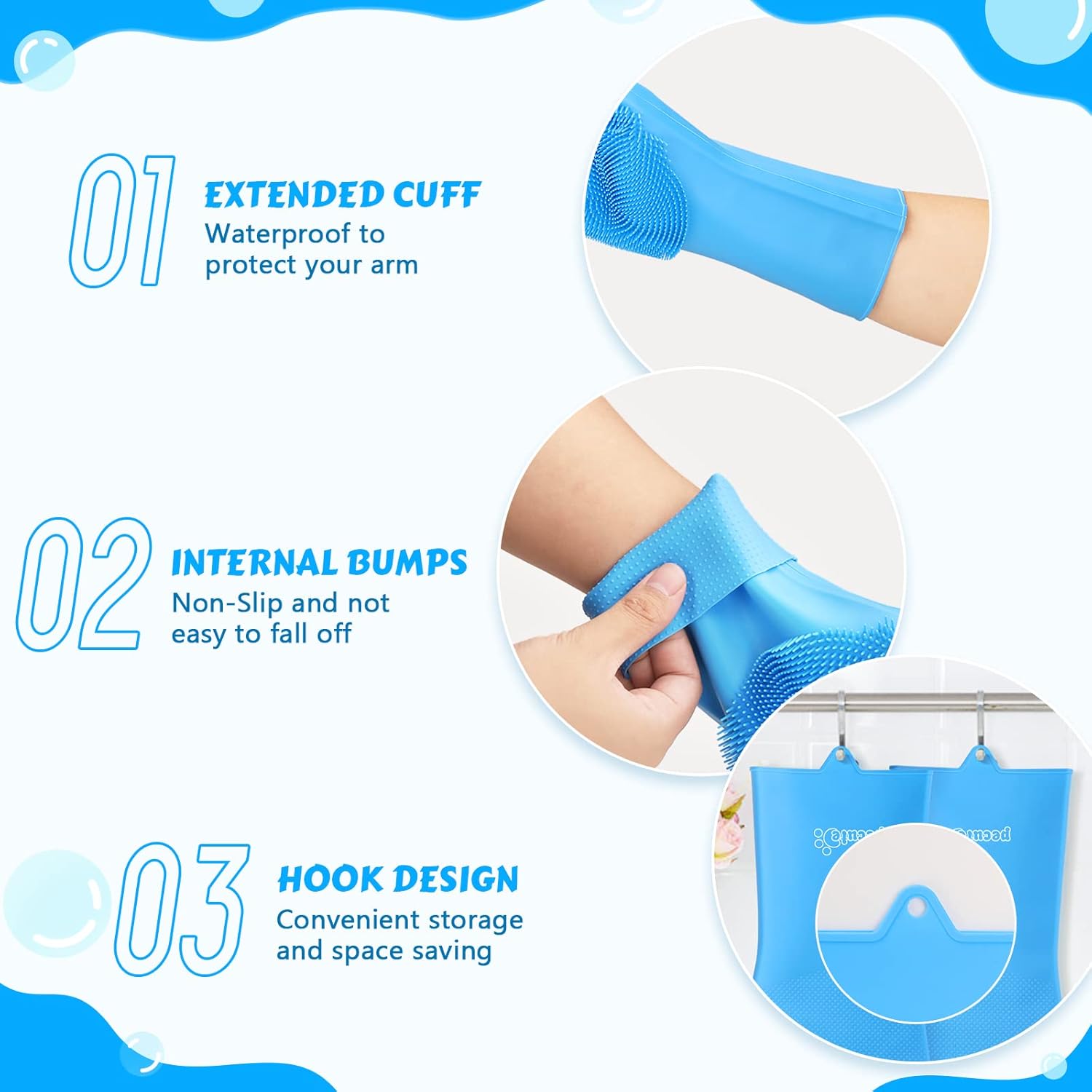 Pecute Pet Grooming Gloves - Heat Resistant Silicone Gloves with High-