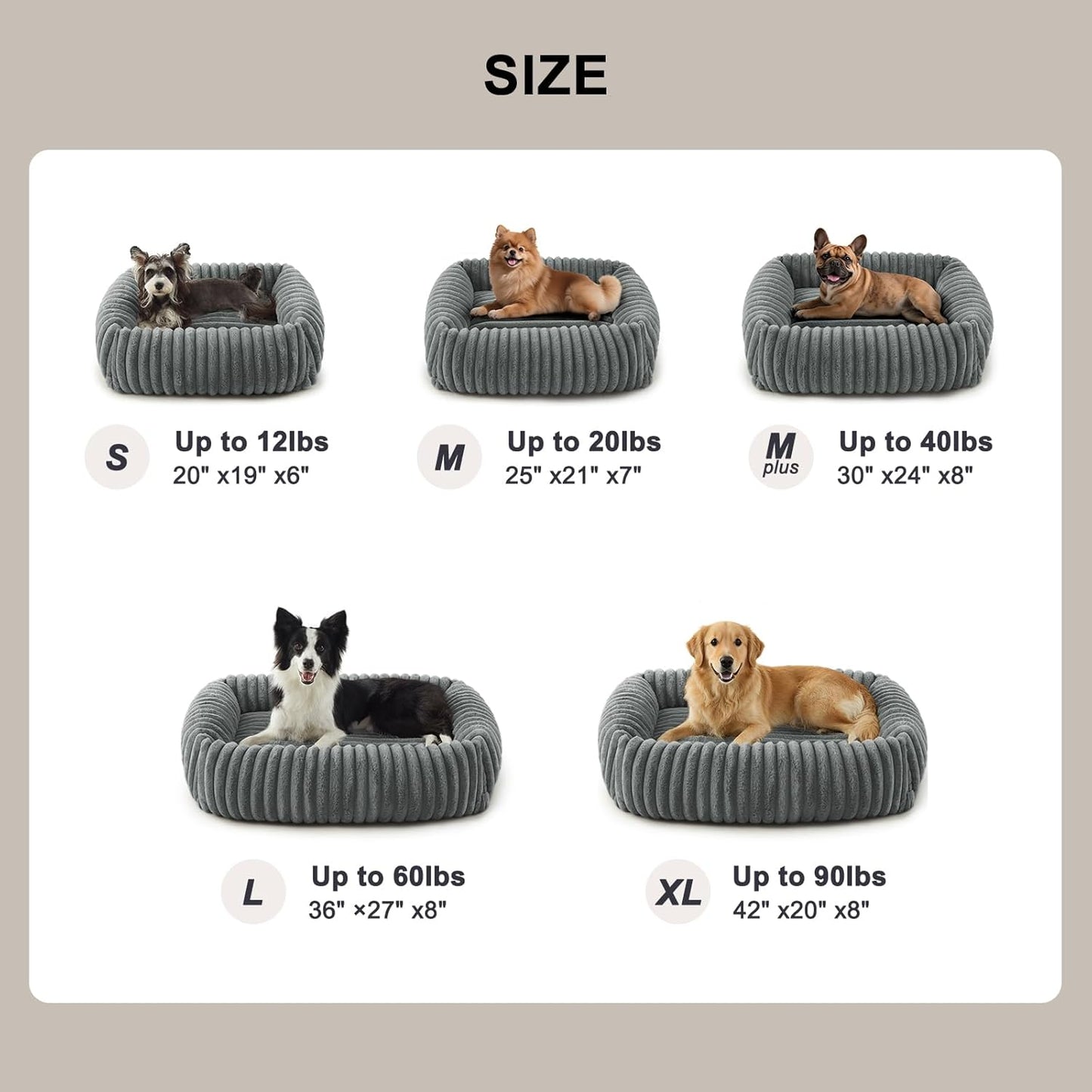 FURTIME Dog Bed for Small Dogs, Washable Orthopedic Dog Bed with Remov
