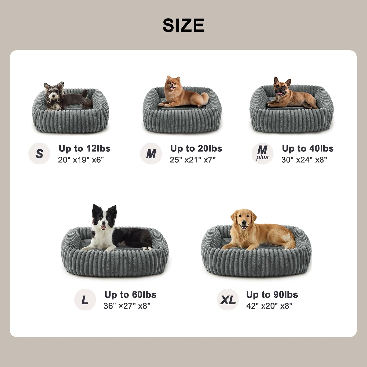 FURTIME Dog Bed for Small Dogs, Washable Orthopedic Dog Bed with Remov