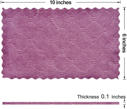 12PCS Kitchen Towels Dish Towels, Multipurpose Reusable Dish Cloths, Double-Sided Microfiber Cleaning Rags for Furniture, Tea, Bowl, 10x 6 inch