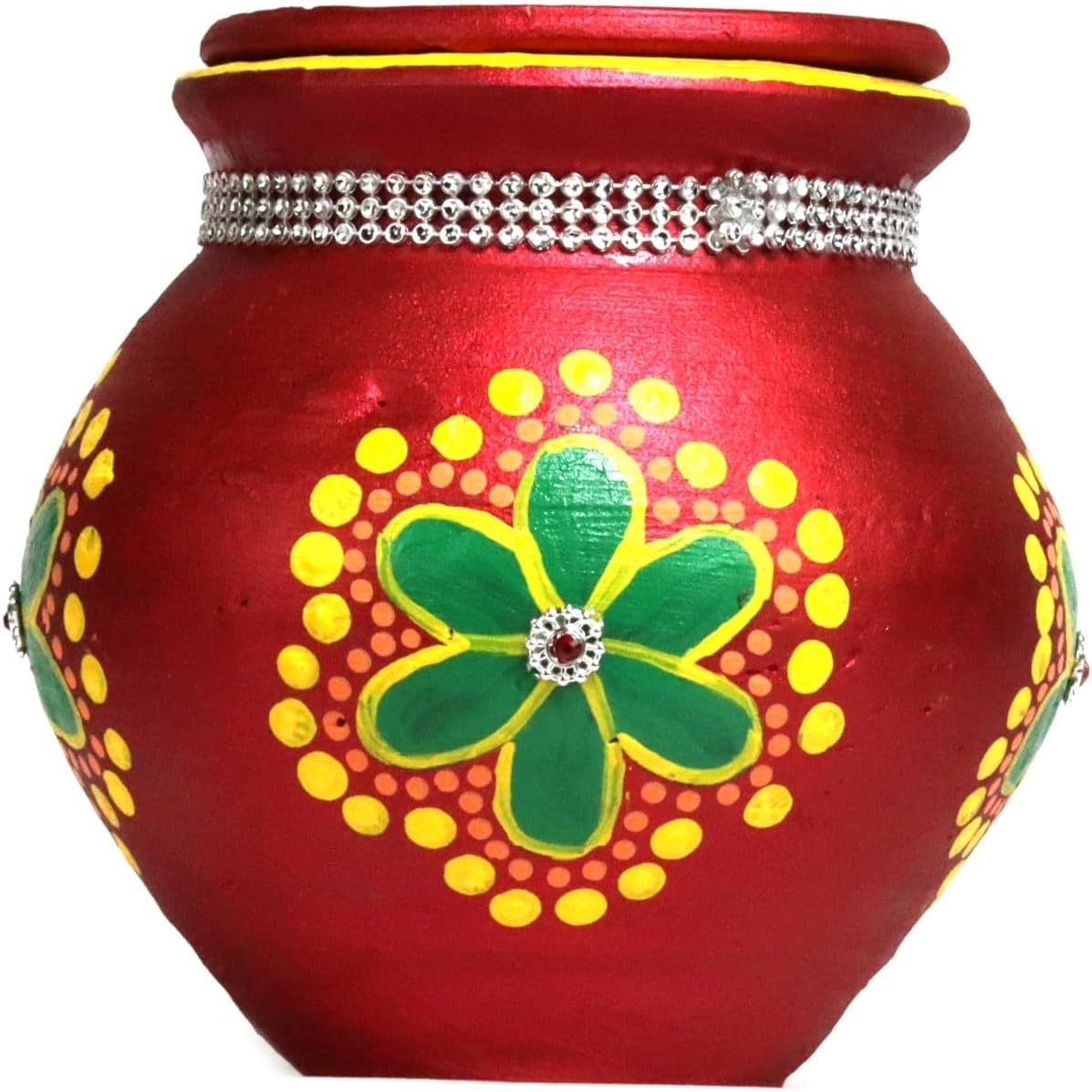 ASHIRWAD Mitti Kalash Soil Earthen Clay Terracotta Mud Mati for Puja M
