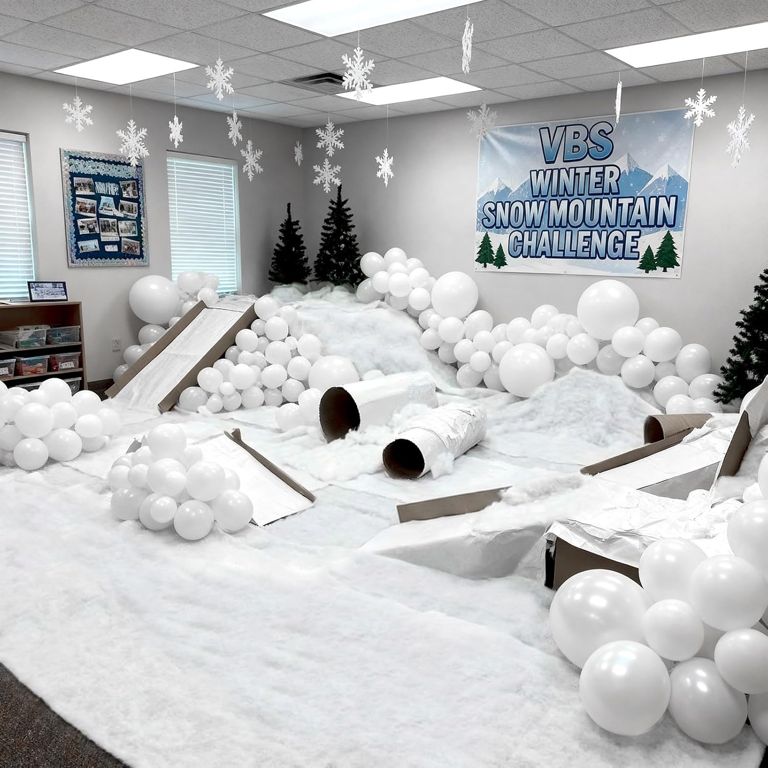 Snowball Mountain Decoration Kit for VBS 2026 Party 6 Pack Snow Blanke