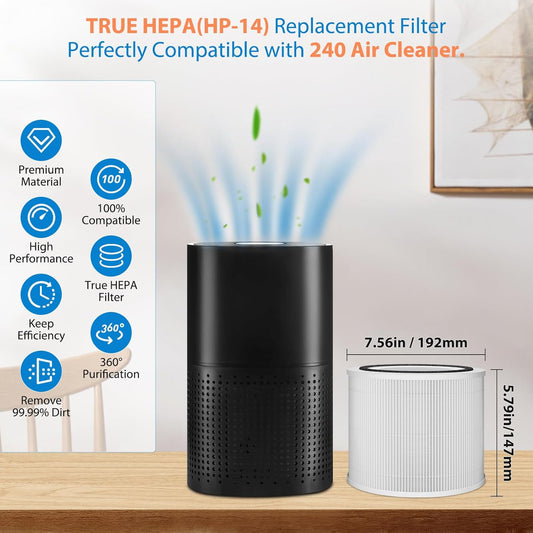 4 Pack 240 Replacement Filter Compatible with Puro 240 Air Puri-fier, 
