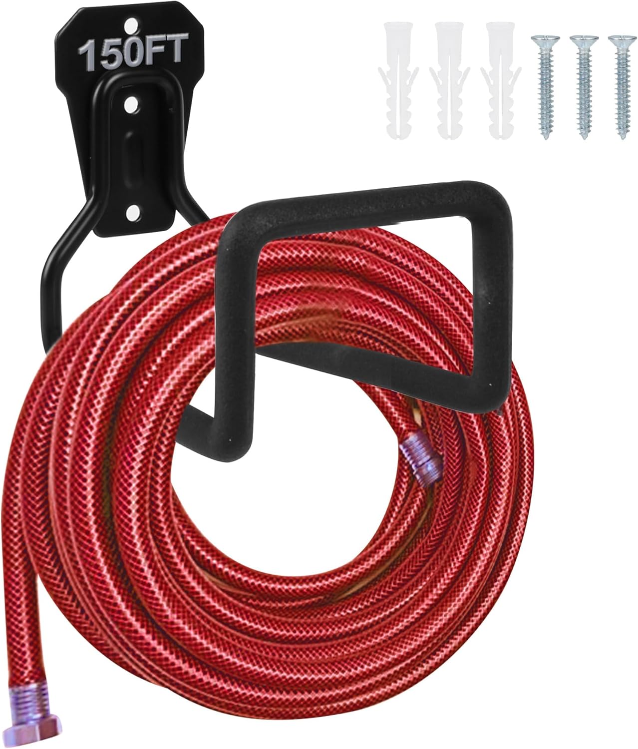 Metal Garden Hose Holder - Heavy Duty Hose Hanger Wall Mounted Water H