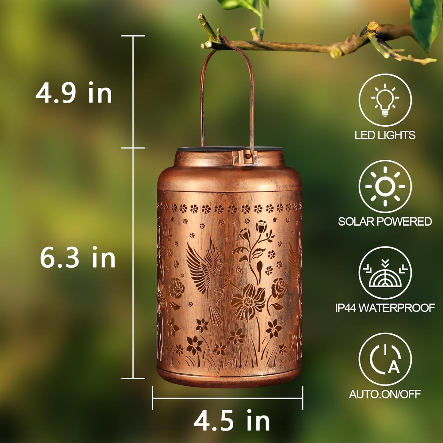 Solar Lanterns Outdoor Waterproof Hummingbird Garden Decor Gifts for W