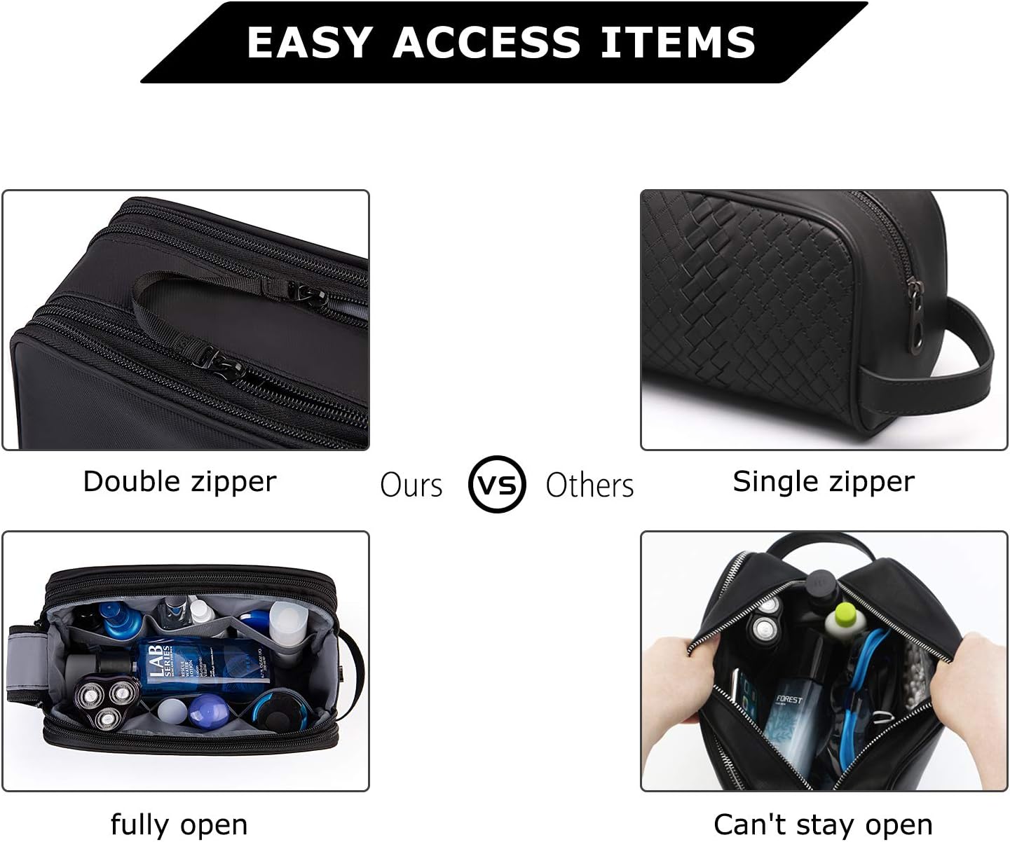 BAGSMART Toiletry Bag for Men, Travel Toiletry Organizer Dopp Kit Wate