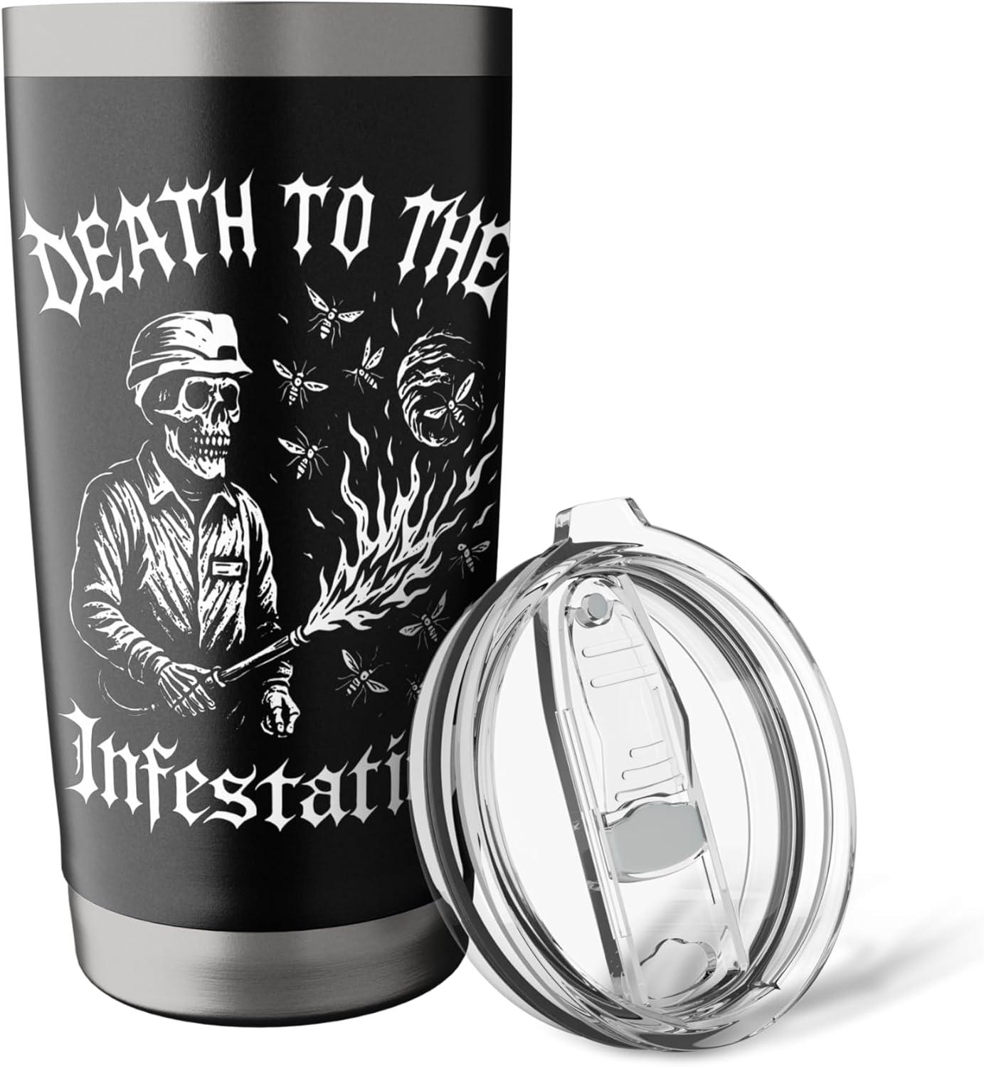 Defeat the Infestation Exterminator Pest Control Gift Stainless Steel Insulated Tumbler