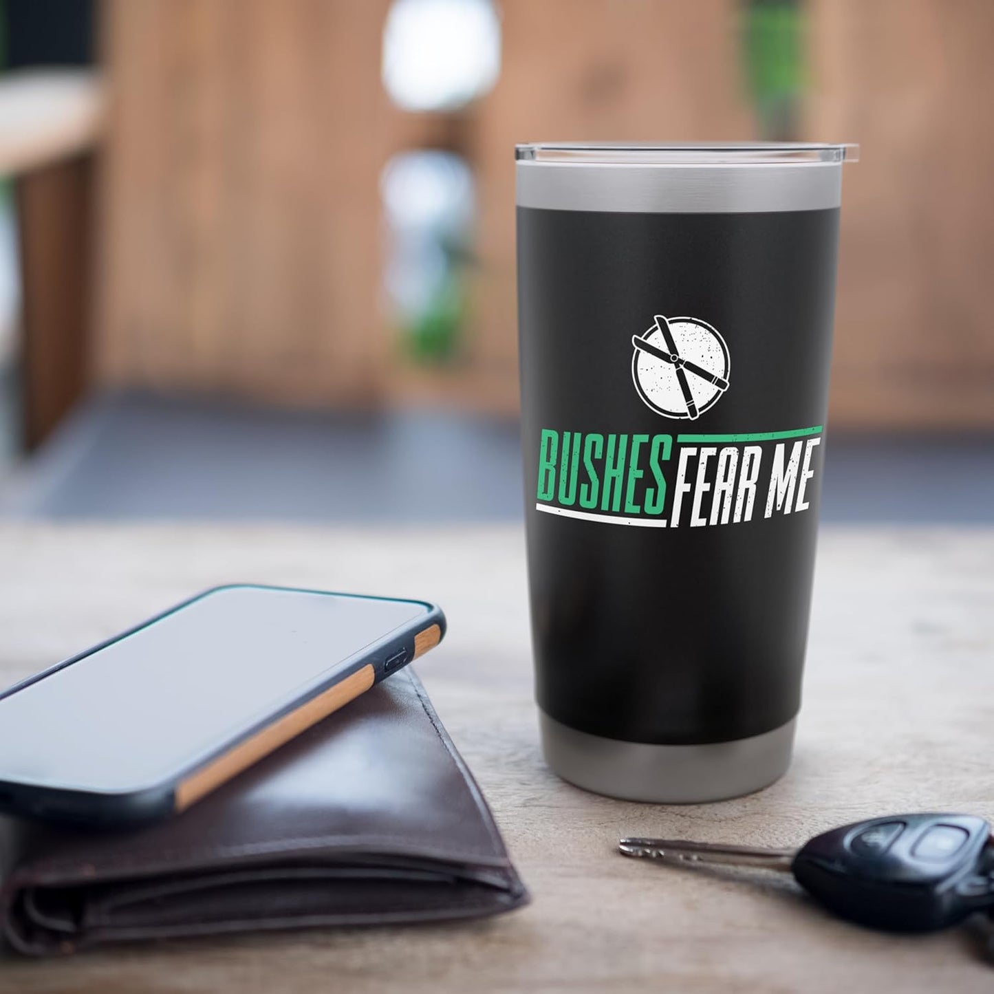 Funny Landscaping Bushes Fear Me For Landscaper & Gardener Stainless Steel Insulated Tumbler