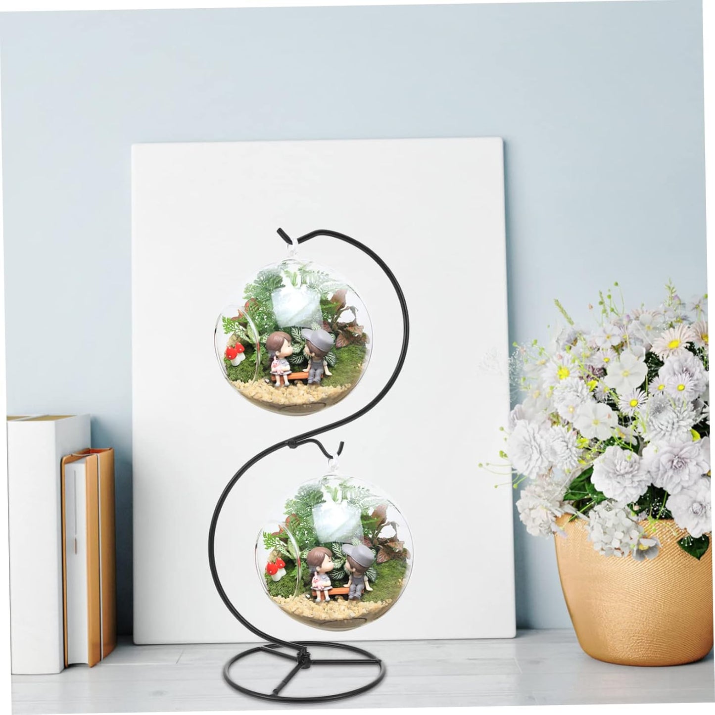 BESTOYARD Hanging Bottle Holder Iron Micro Landscape Rack for Home Decor Creative Tabletop Display Stand for Indoor Gardens and Terrariums