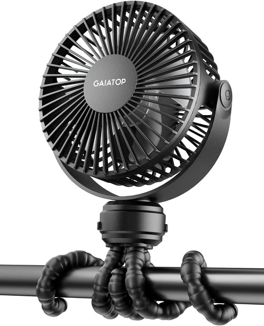 Gaiatop Mini Portable Stroller Fan, Battery Operated Small Clip on, De
