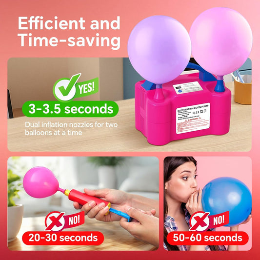 Electric Balloon Pump,110V 600W Portable Dual Nozzles Balloon Pump,Air