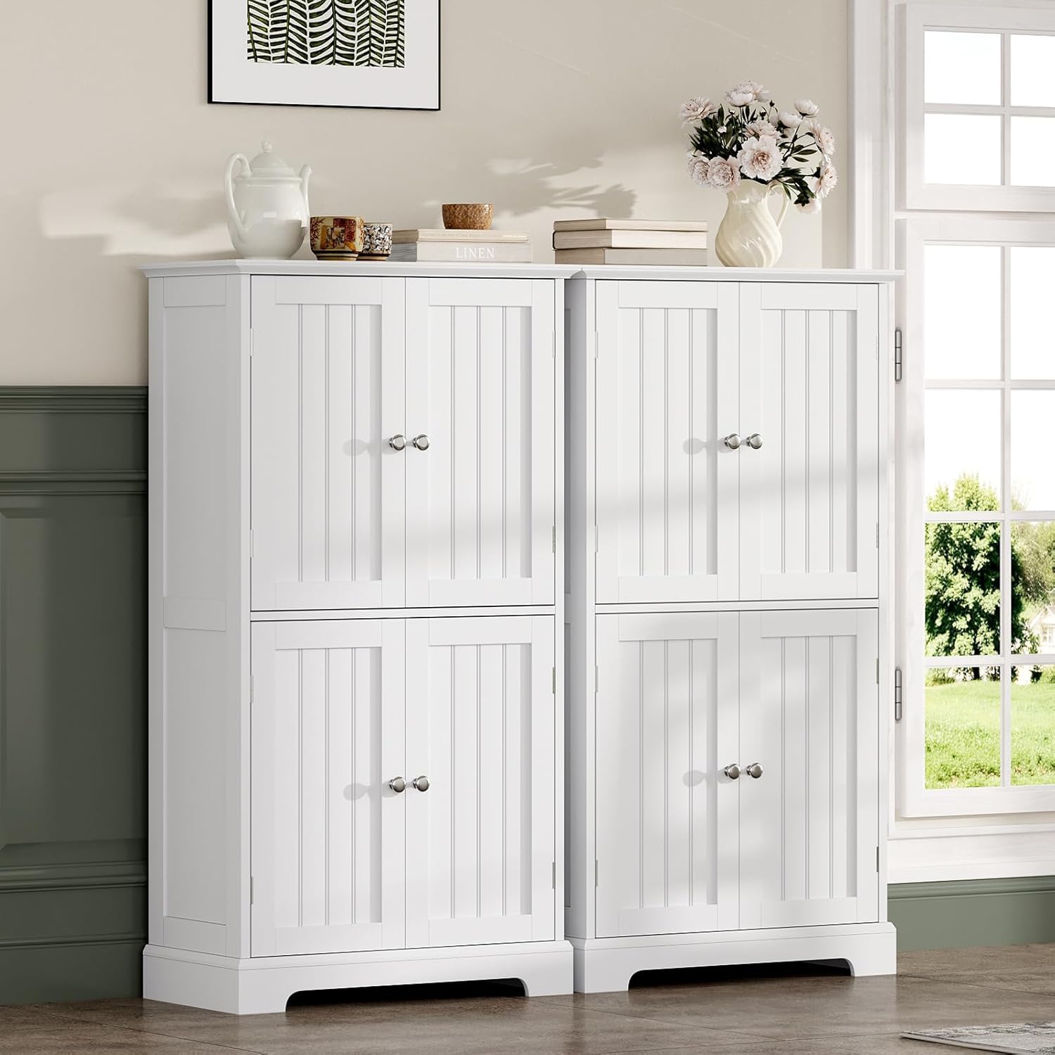 ChooChoo Bathroom Floor Cabinet, Modern Bathroom Storage Cabinet with 