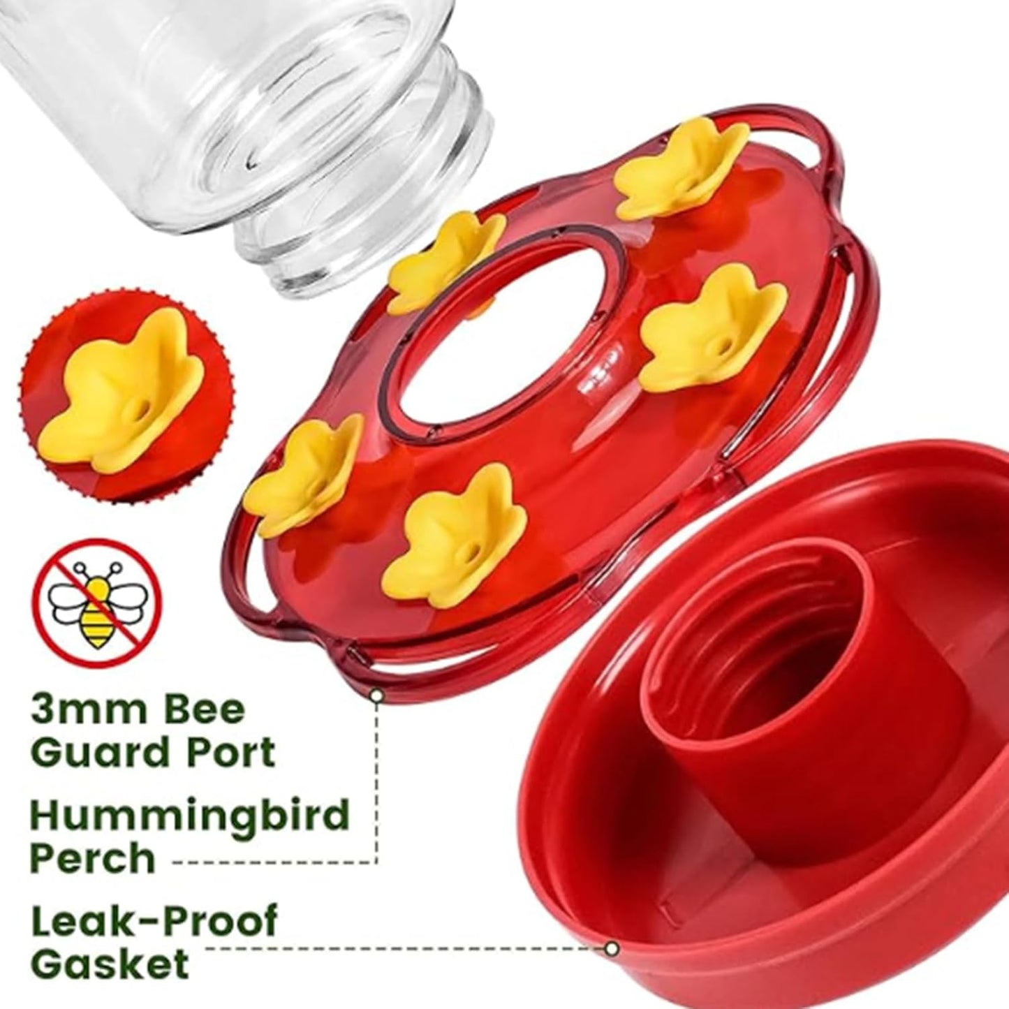 Hummingbird Feeders 15Oz Capacity with 5 Feeding Ports and Perches for Garden Decoration
