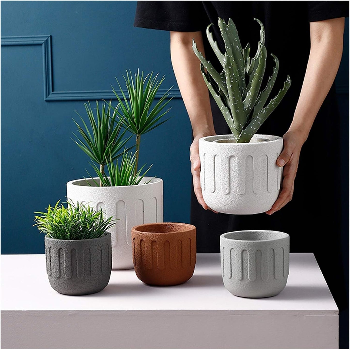 Flower Pots Cement Flower Pots Outdoor Indoor Garden Planters Plant Co