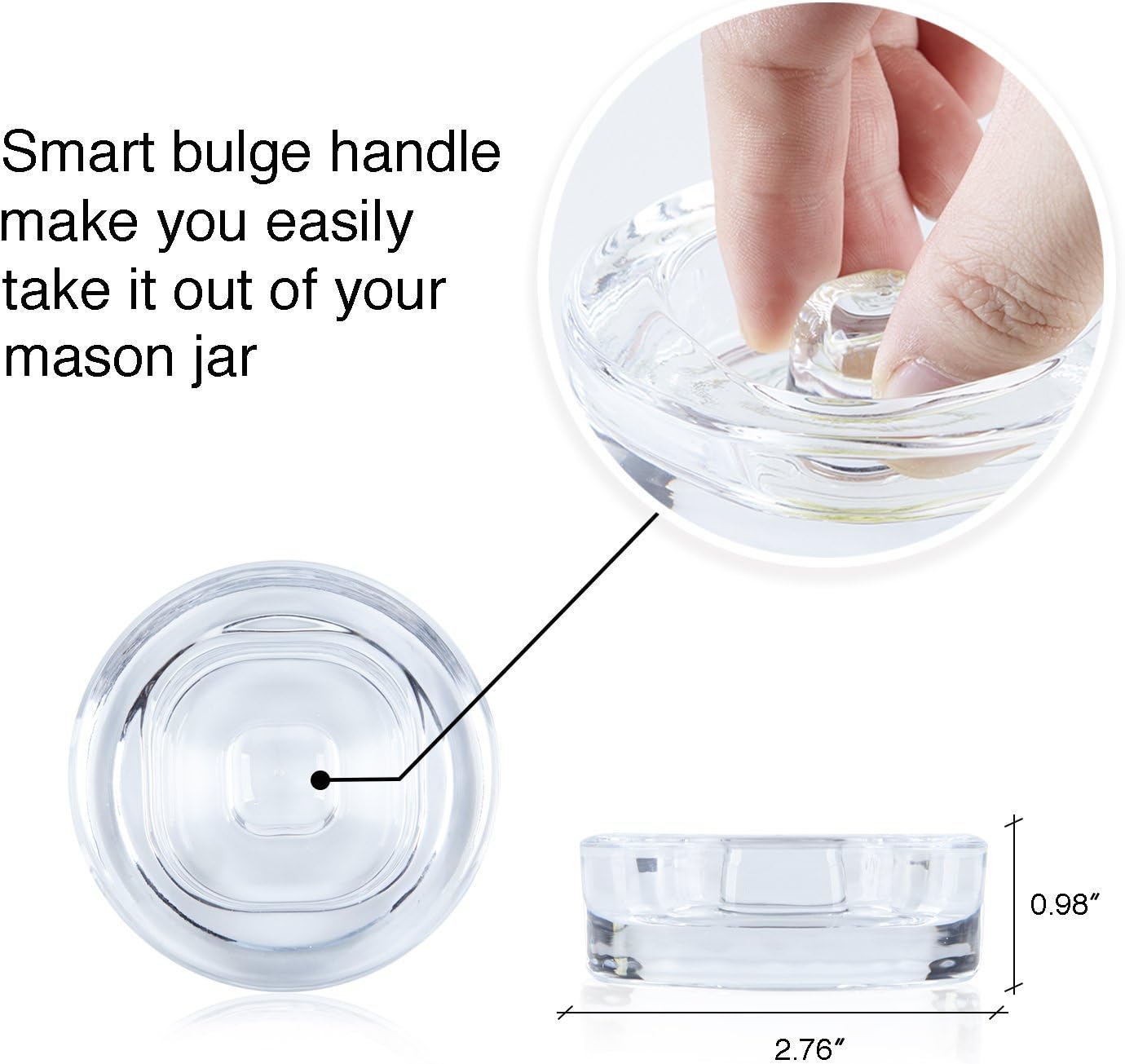 4-Pack of Fermentation Glass Weights with Easy Grip Handle for Wide Mouth Mason Jars