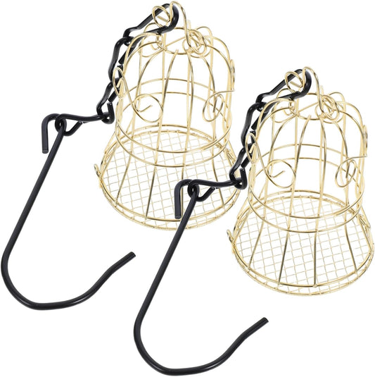 Milisten 2pcs Metal Wild Bird Feeders for Outdoors Hanging Bird Food Holder Tray Versatile Garden Decor Portable and Multifunctional Design for Backyard Use