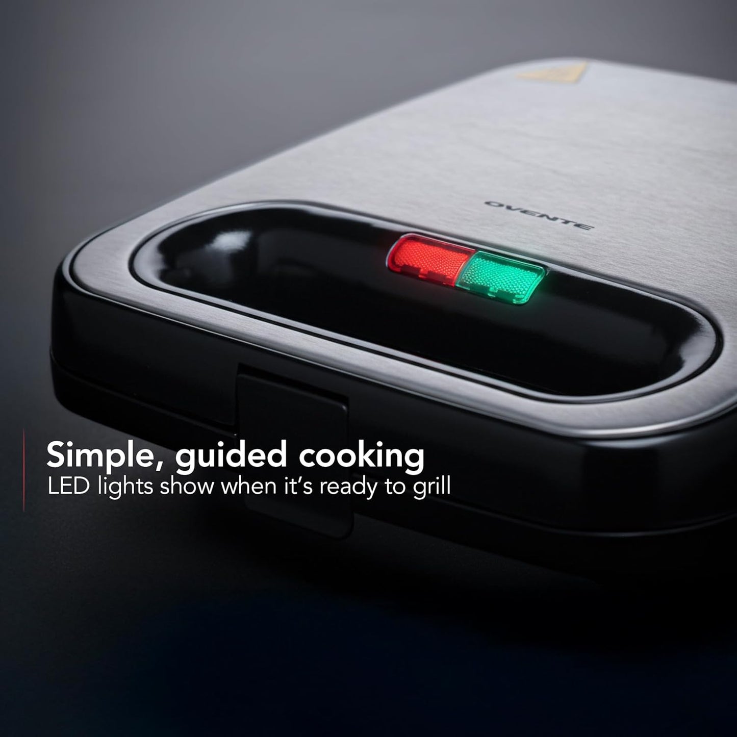 OVENTE Electric Panini Press Grill with Nonstick Plates, LED Indicator