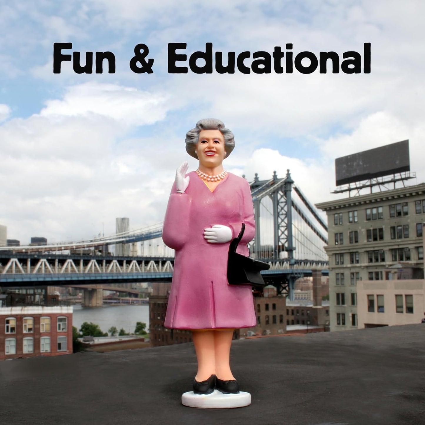 Kikkerland Solar Powered Waving Queen Figurine: Fun Decor for Home & K