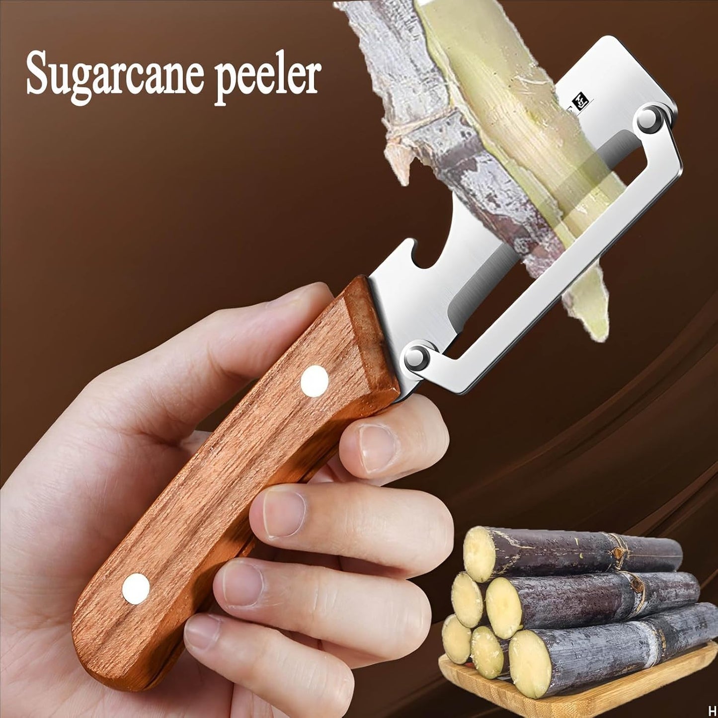 Premium Vegetable Peeler with Wooden Handle and Bottle Opener Stainles