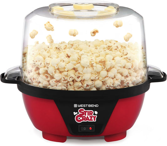 West Bend Stir Crazy Hot Oil Popcorn Popper, Popcorn Maker Machine wit