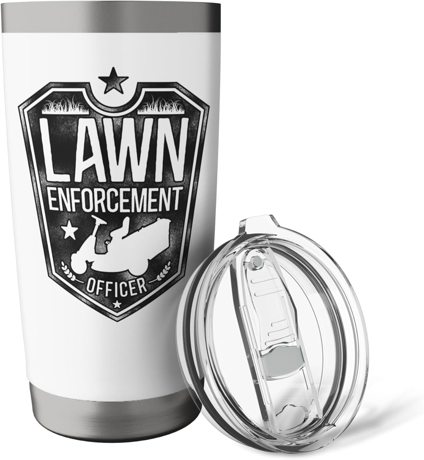 Lawn Mower Mowing Dad Father Landscaper Lawn Enforcement Stainless Steel Insulated Tumbler