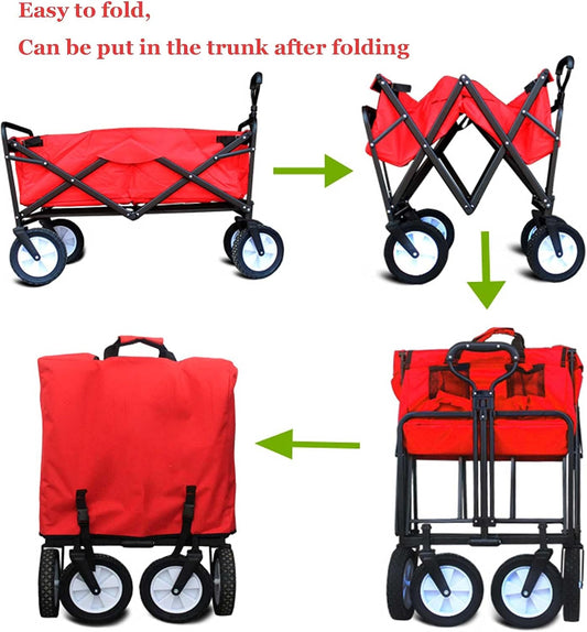 Freestanding Garden Cart Outdoor l Folding Beach Wagon Portable Heavy-