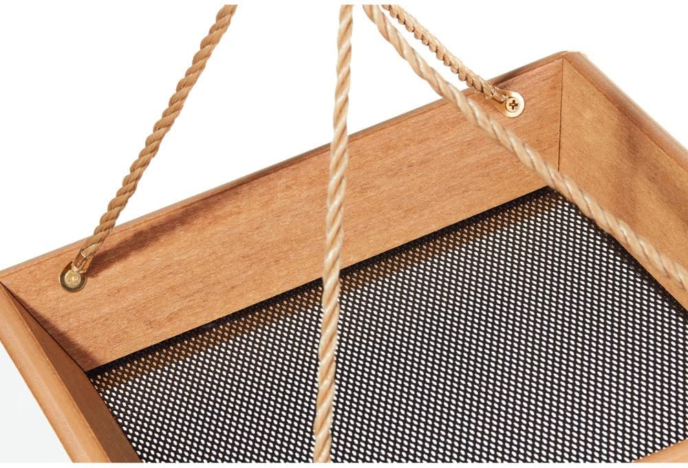 Birds Choice SCHPF100 Hanging Tray Bird Feeder, Spruce Creek Collection, Recycled Plastic,Natural Teak
