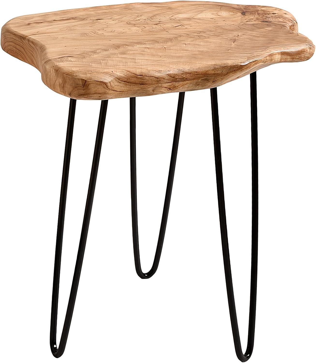 WELLAND Live Edge Cedar End Table, Unique Desktop Side Table,19" L x 16" W x 20.5" H Nightstand, Plant Stand for Living Room, Bedroom, Home Office, Patio