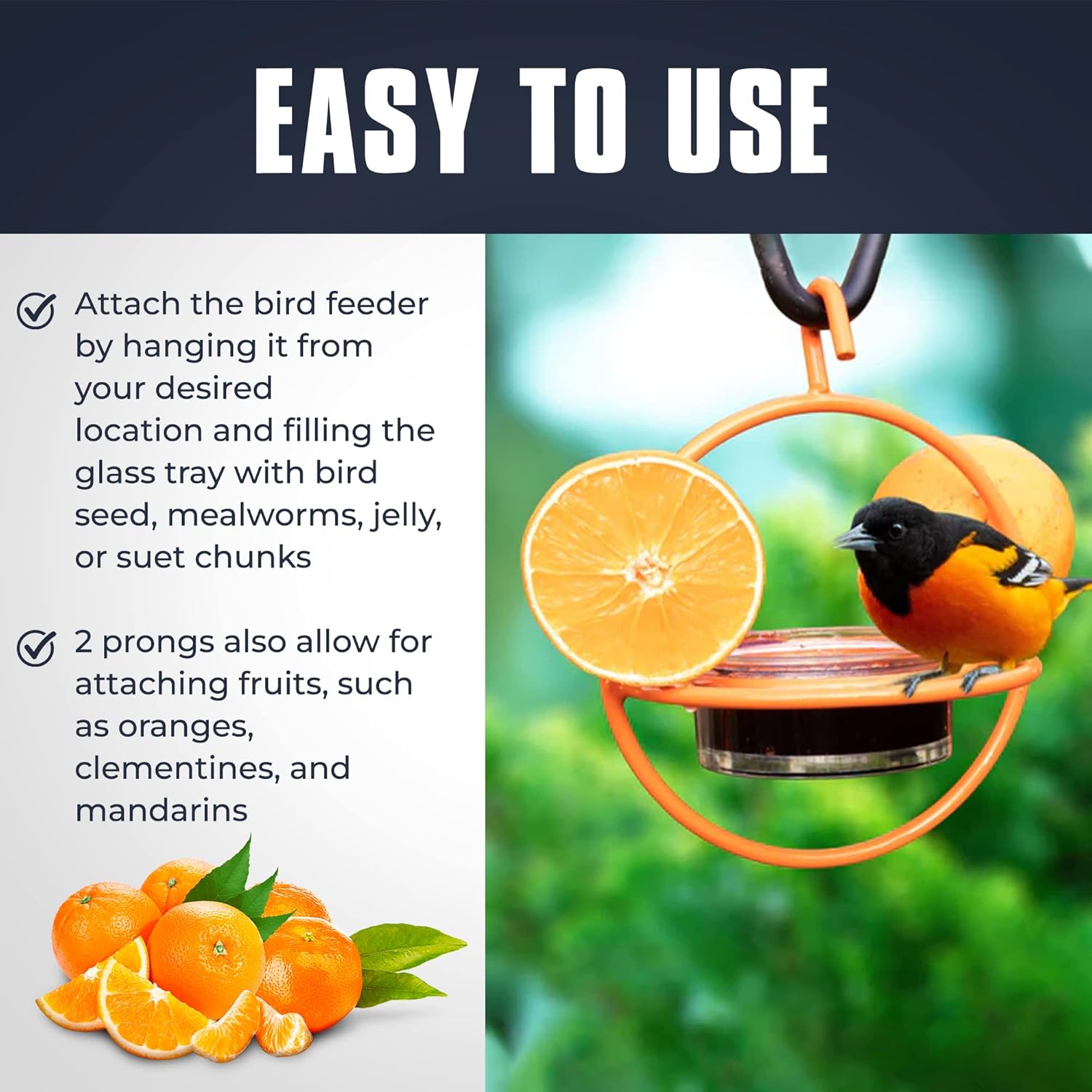 Monarch Abode Hanging Bird Feeder for Outdoors – Hanging Oriole Birdfe