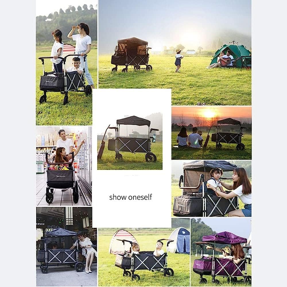 Handcart, Folding Garden Trolley Cart Heavy Duty Wagon for Outdoor Cam