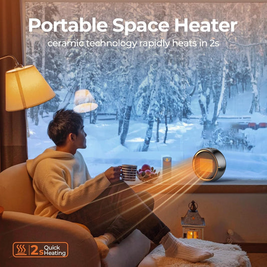 Space Heater, Portable Electric 500W PTC Ceramic Heaters for Indoor Us