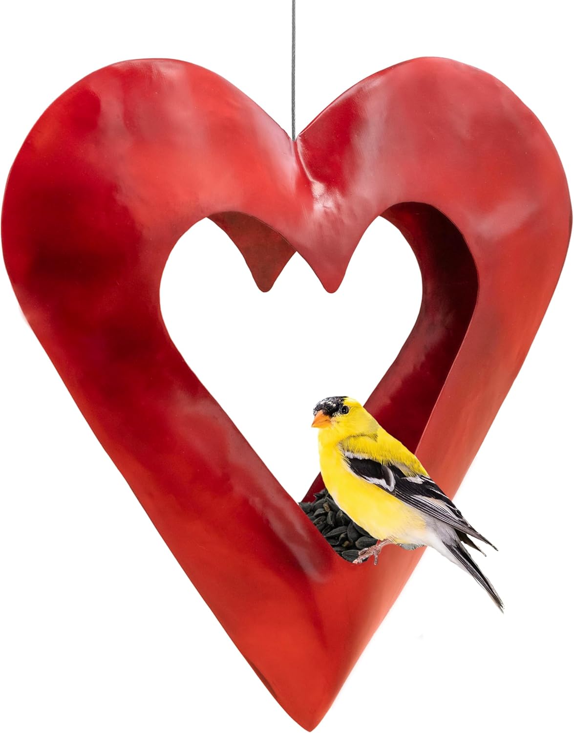 Good Directions Copper Heart Red Bird Feeder