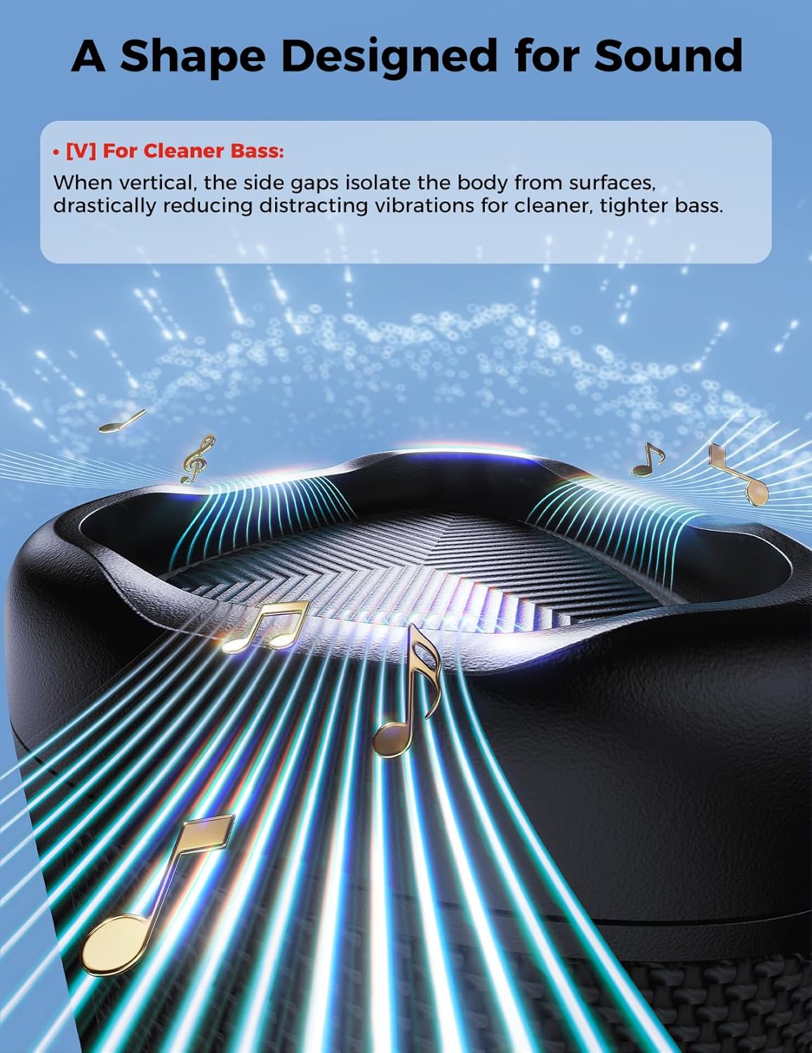 Bluetooth Speaker with HD Sound, Portable Wireless, IPX5 Waterproof, U
