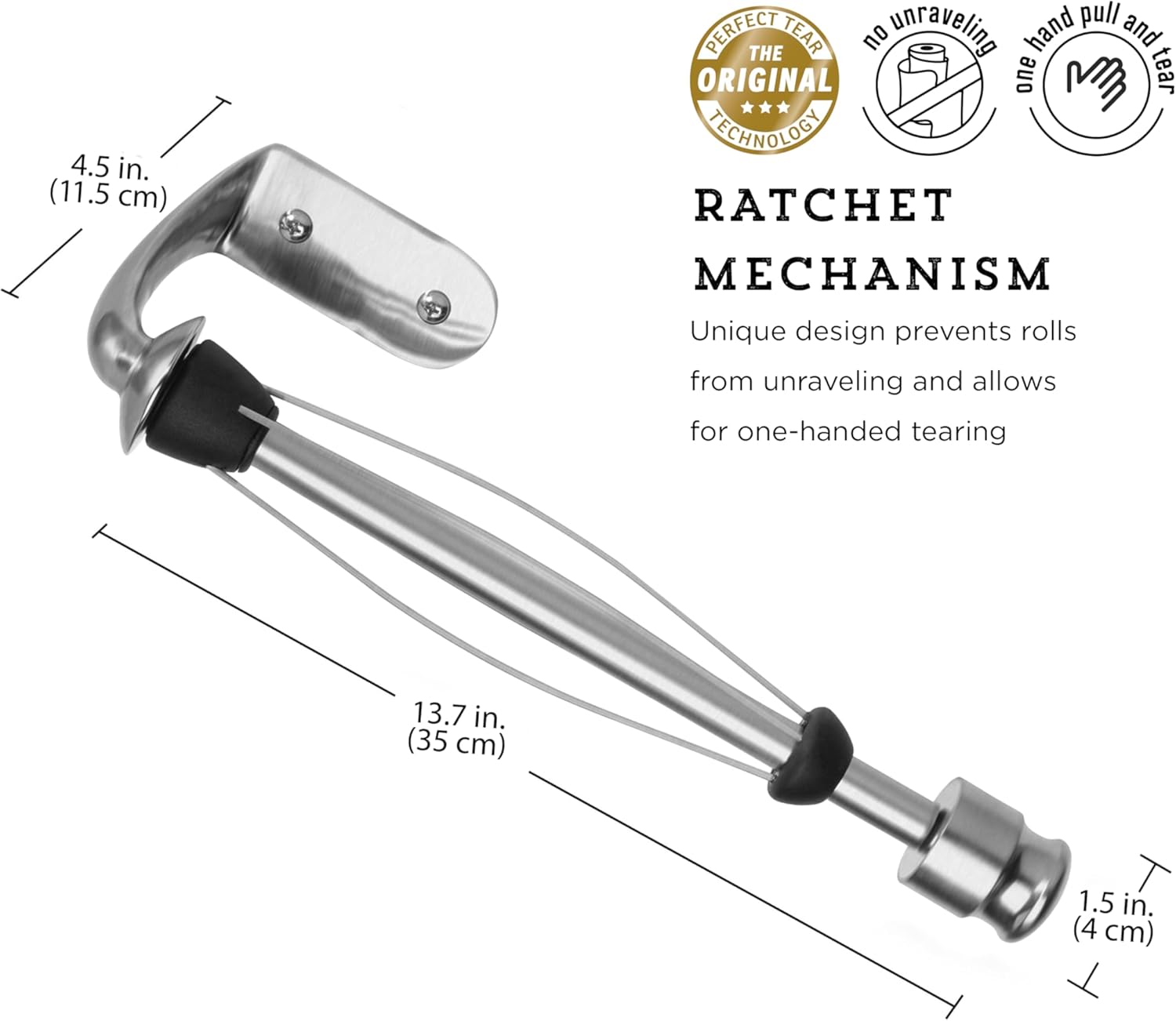 Kamenstein Perfect Tear Wall Mount Paper Towel Holder, Patented Design