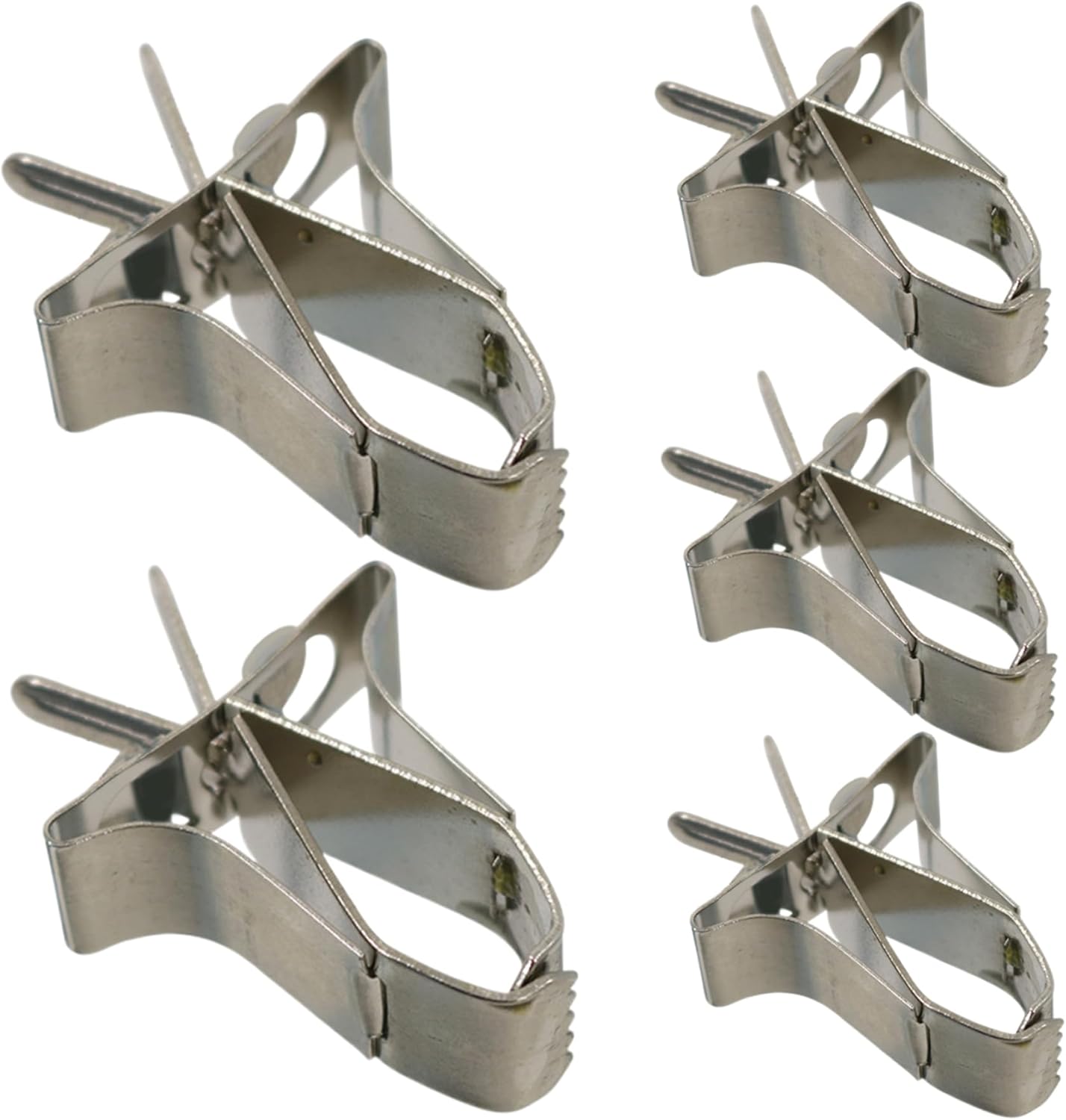 5Pcs Bird Food Holder Cage Mount Fruit Bird Feeder Stainless Steel Feeder Clip Style Silver for Parakeet Budgie Macaw Cage Accessories