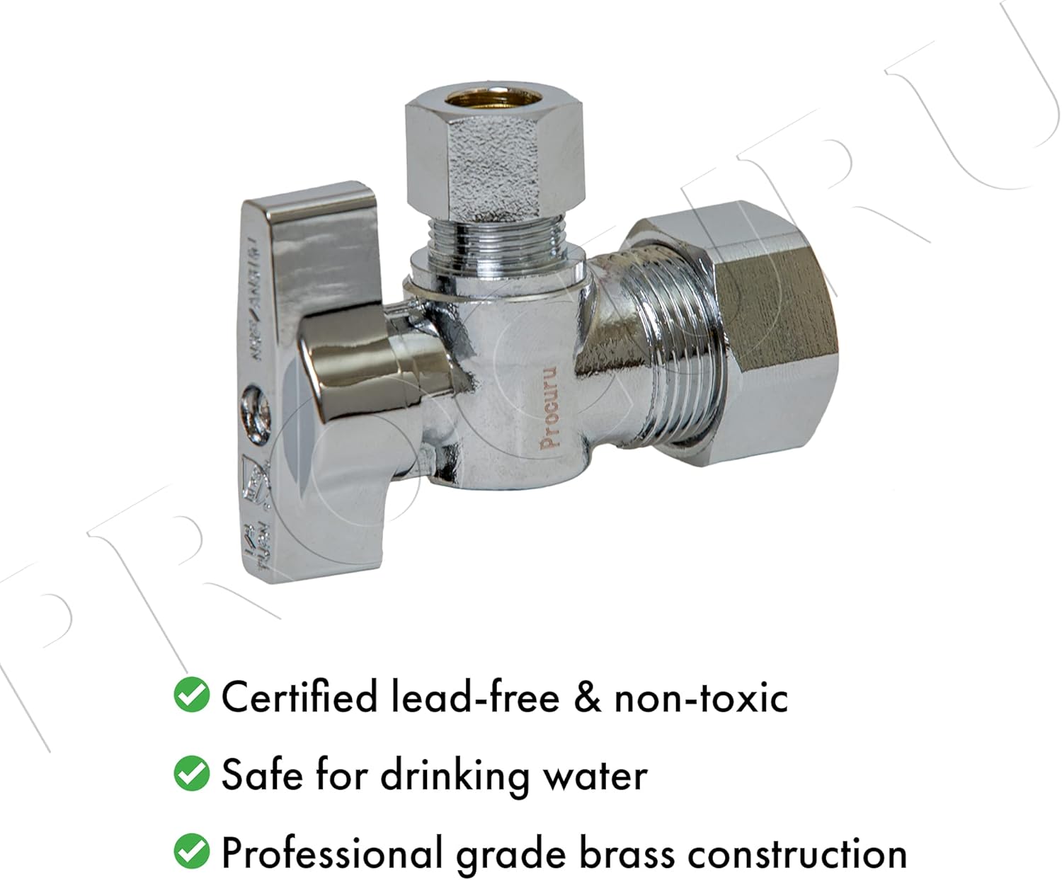 [10-Pack] PROCURU Heavy Duty Angle Stop Valve 1/2" Nominal (5/8" OD) C