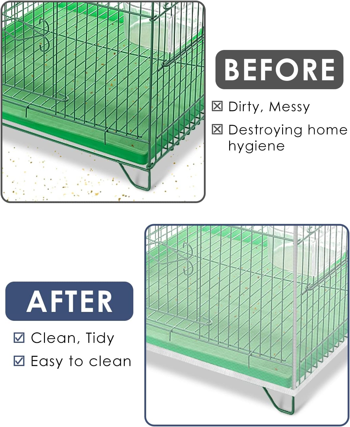 Bissap Bird Cage Seed Catcher, Universal Birdcage Net Nylon Adjustable