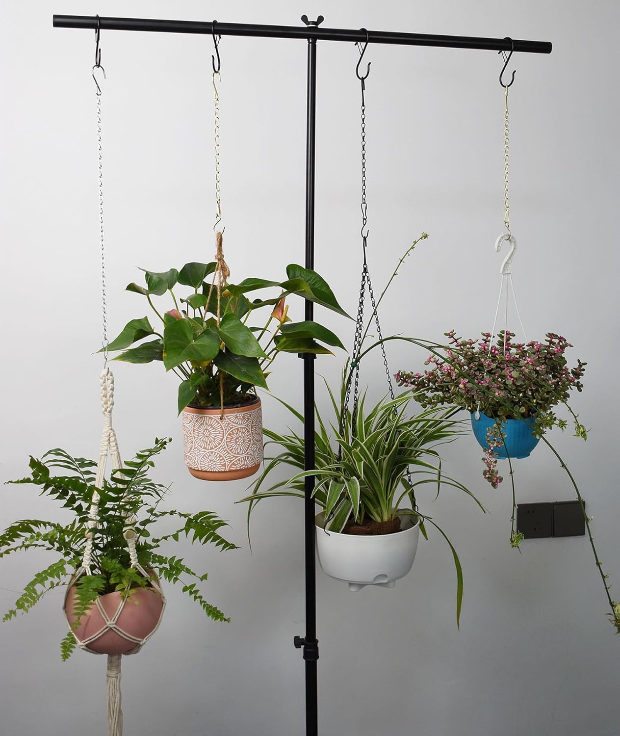 Chain for Hanging Plants,11 Inch Black Hanging Chain, Small Hanging Basket Chain Kits with Hooks for Bird Feeder Hanging Basket Extender Porch Wind Chime (Black, 11 Inch-6PCS)
