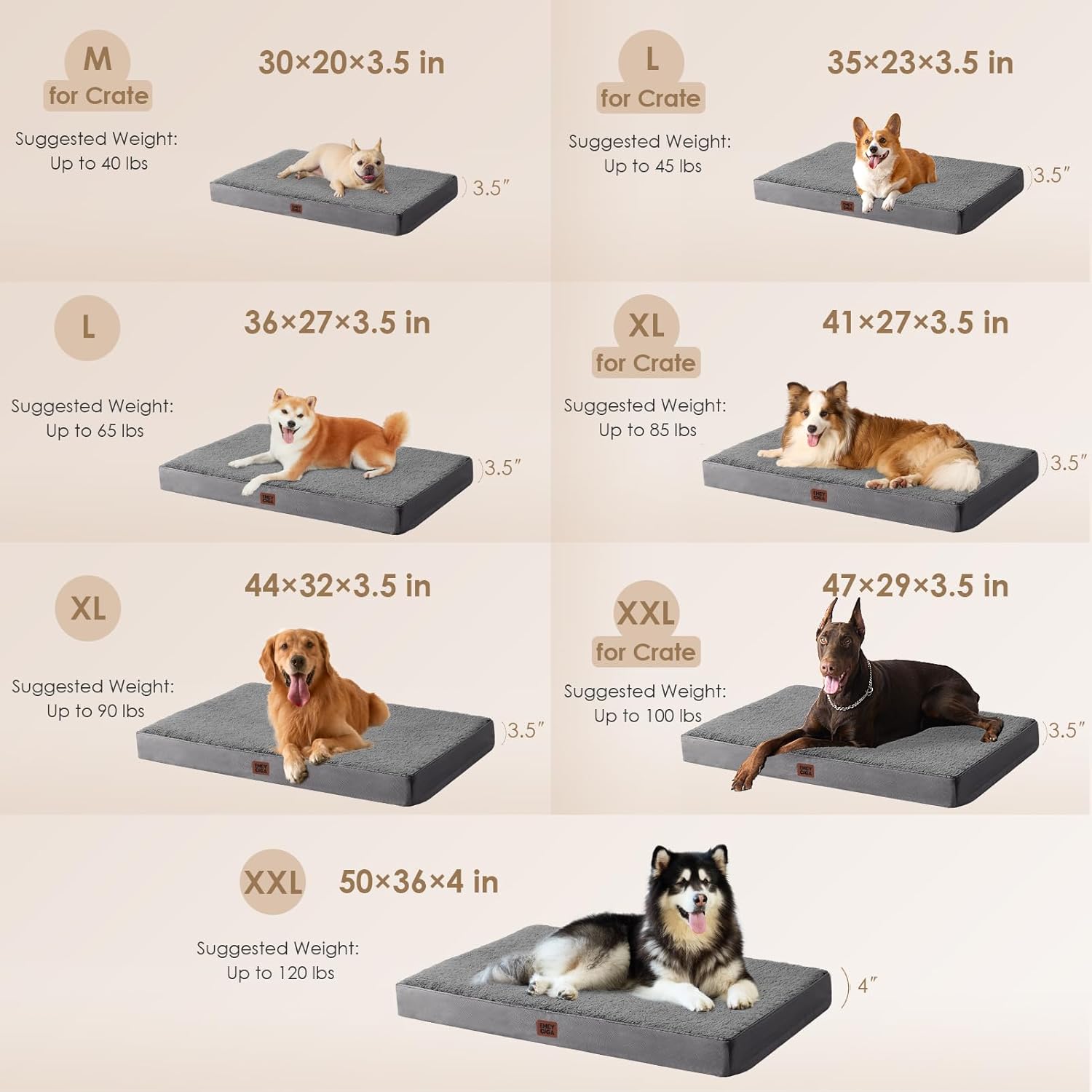 EHEYCIGA Orthopedic XL Dog Beds for Extra Large Dogs with Removable Wa